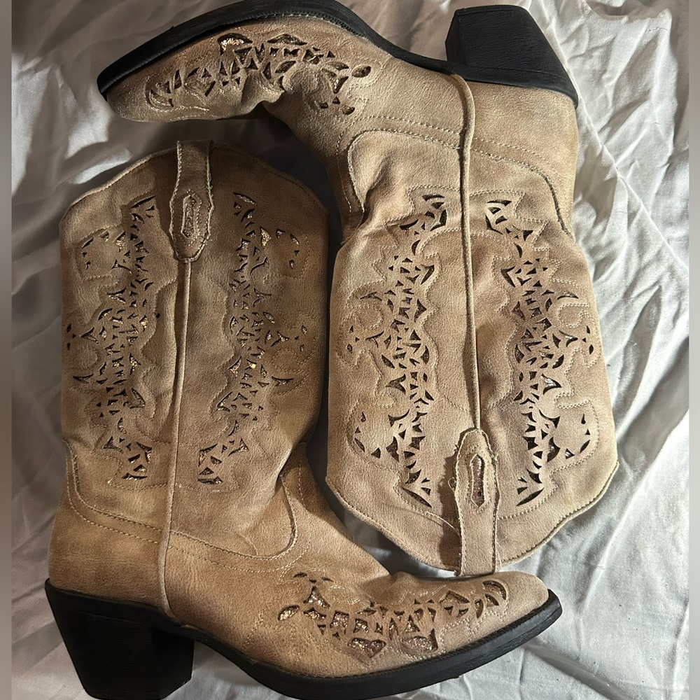 Tan Western Cowboy Women's Boots